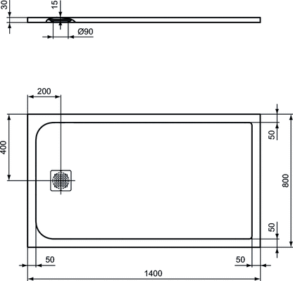 Piatto doccia rettangolare Effetto Pietra 80x140 Ideal Standard Ultra Flat S- Piletta NON inclusa by CeramicStore | Lo specialista del tuo bagno