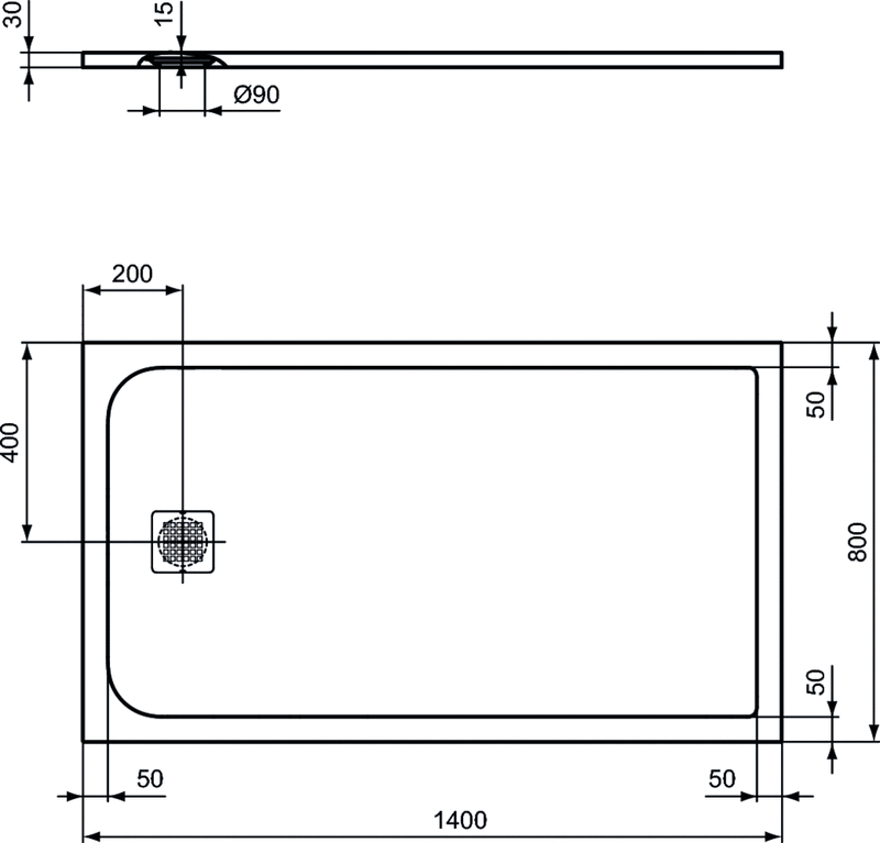 Piatto doccia rettangolare Effetto Pietra 80x140 Ideal Standard Ultra Flat S- Piletta NON inclusa by CeramicStore | Lo specialista del tuo bagno