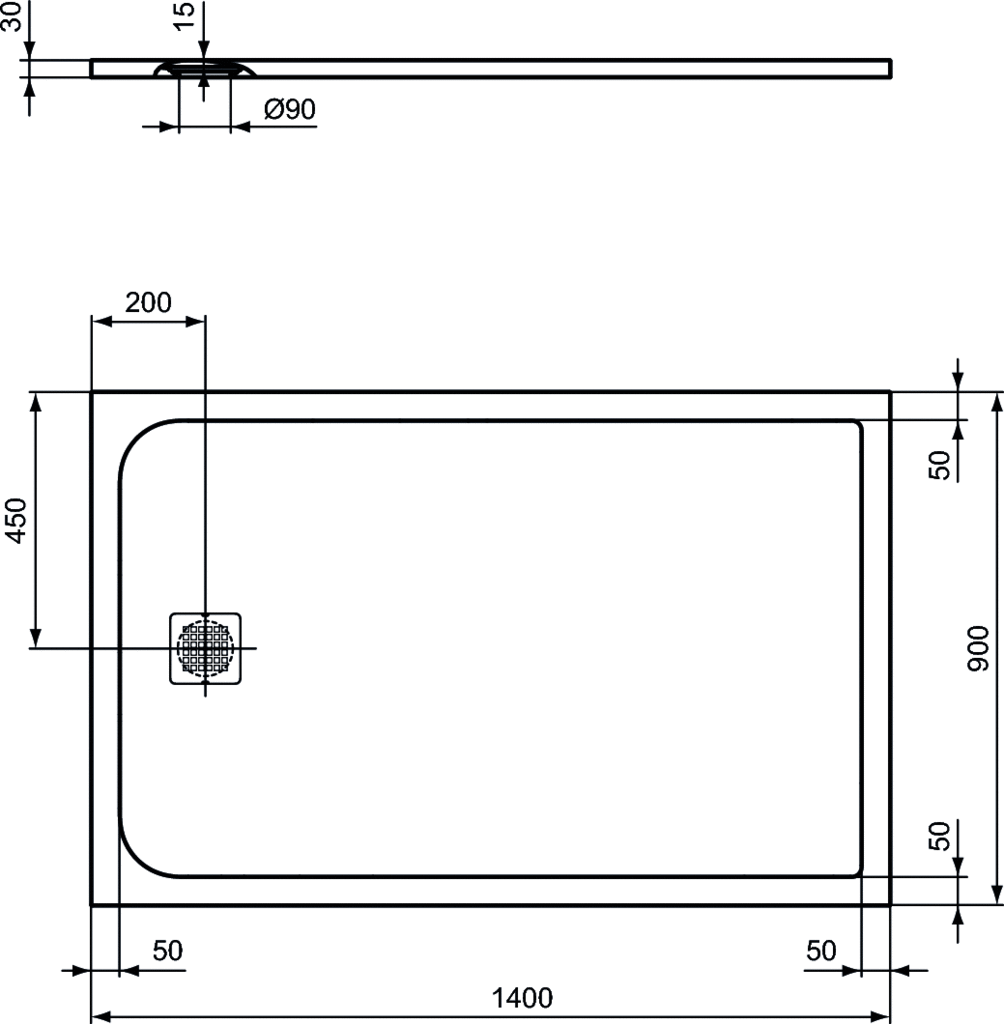 Piatto doccia rettangolare Effetto Pietra 90x140 Ideal Standard Ultra Flat S- Piletta NON inclusa by CeramicStore | Lo specialista del tuo bagno