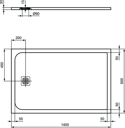 Piatto doccia rettangolare Effetto Pietra 90x140 Ideal Standard Ultra Flat S- Piletta NON inclusa by CeramicStore | Lo specialista del tuo bagno