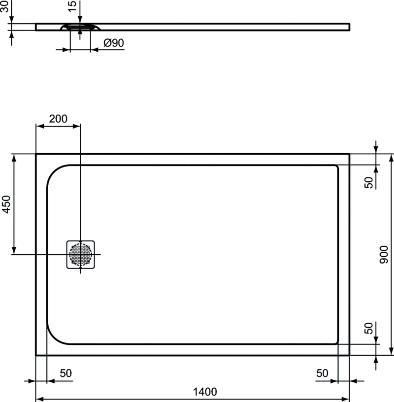 Piatto doccia rettangolare Effetto Pietra 90x140 Ideal Standard Ultra Flat S- Piletta NON inclusa by CeramicStore | Lo specialista del tuo bagno