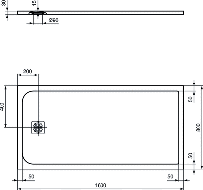 Piatto doccia rettangolare Effetto Pietra 80x160 Ideal Standard Ultra Flat S- Piletta NON inclusa by CeramicStore | Lo specialista del tuo bagno