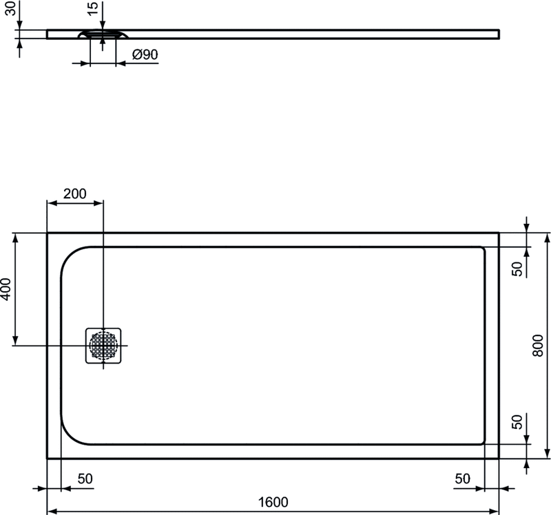 Piatto doccia rettangolare Effetto Pietra 80x160 Ideal Standard Ultra Flat S- Piletta NON inclusa by CeramicStore | Lo specialista del tuo bagno
