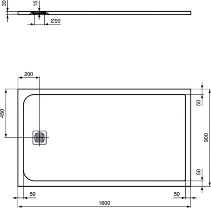 Piatto doccia rettangolare Effetto Pietra 90x160 Ideal Standard Ultra Flat S- Piletta NON inclusa by CeramicStore | Lo specialista del tuo bagno