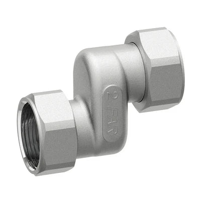 Raccordo eccentrico cromato con calotte mobili 3/4