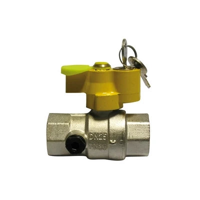 Valvola a sfera gas ff con serratura e presa pressione 1 dn 25