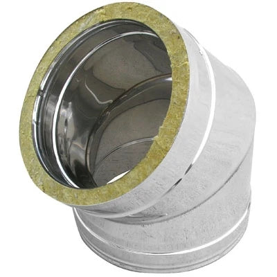 Curva in acciaio inox 316l a 45 doppia parete d. int. 100 d. est. 150