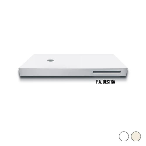 Base linea emotion bianco 121x46xh12 p.a. dx