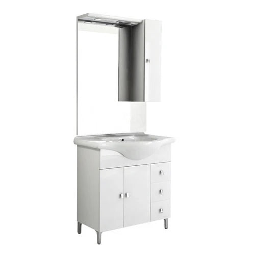 Mobile bagno completo agata bianco lucido l. 85 cm