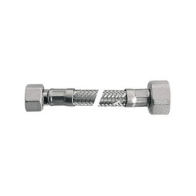 Flessibile inox mod. lux normale cm. 15 con guarnizione ff 3/8x1/2