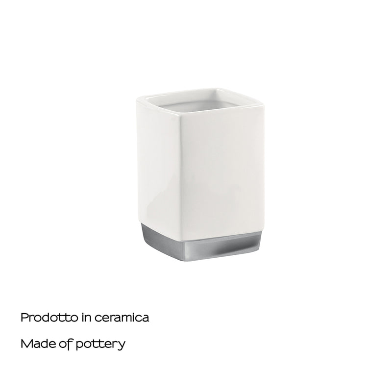 Portaspazzolini in ceramica Gedy serie Lucy - Bianco
