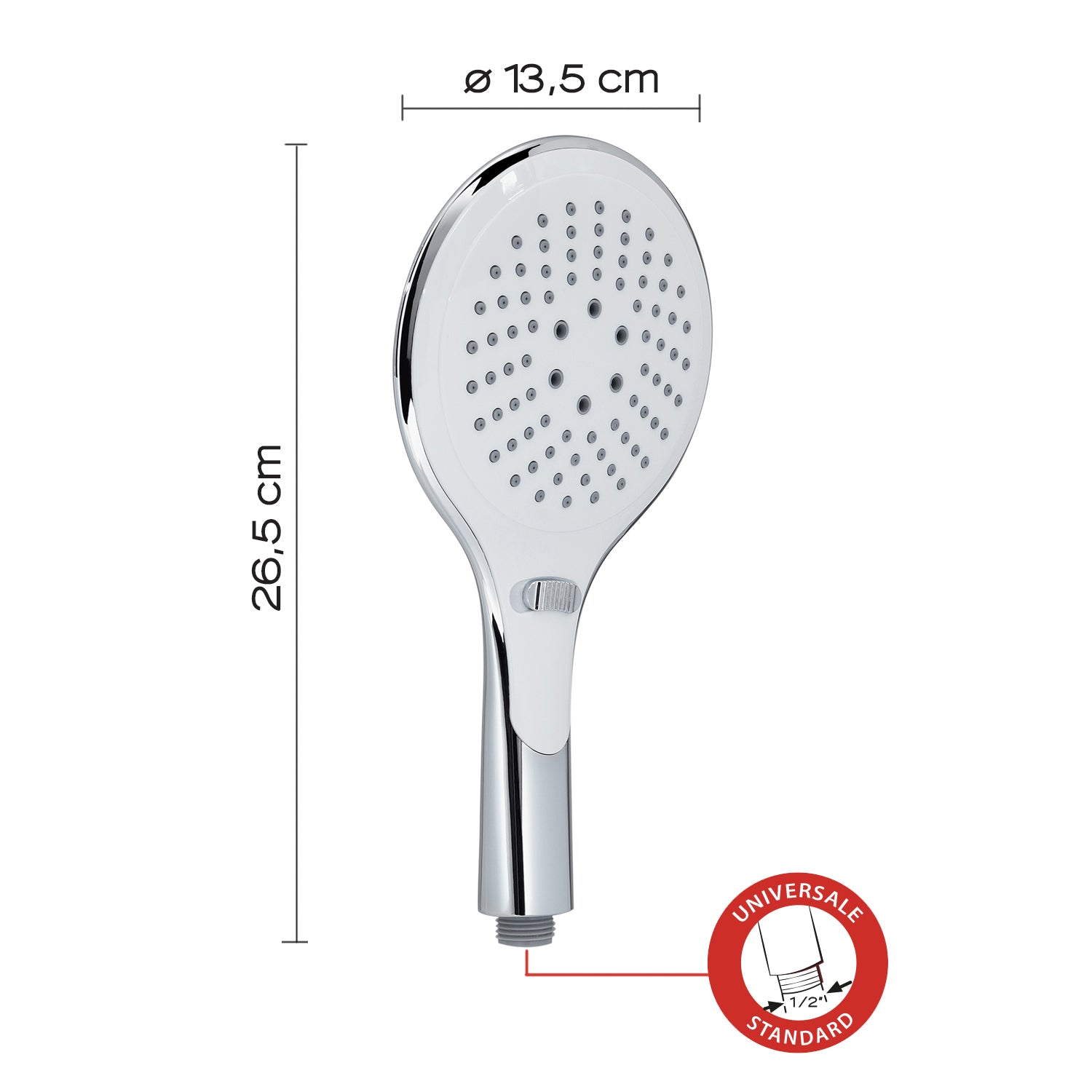 Doccetta 3 getti con cambio getti a leva modello Tendence 00 di Gedy - Cromato/Bianco by CeramicStore | Lo specialista del tuo bagno