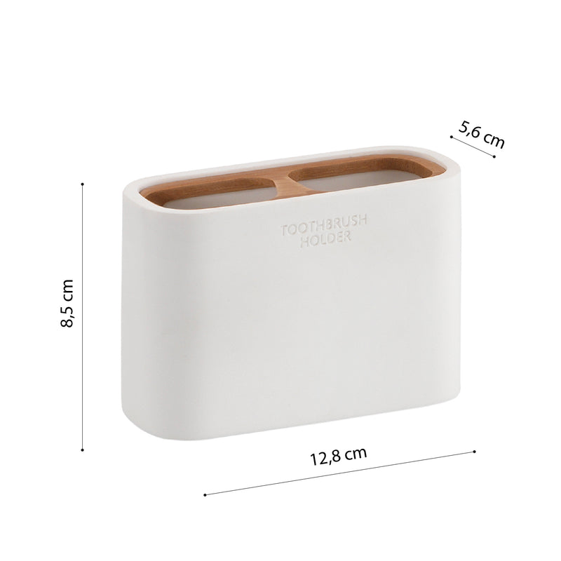 Portaspazzolini da appoggio Gedy modello Ninfea - Bianco Matt