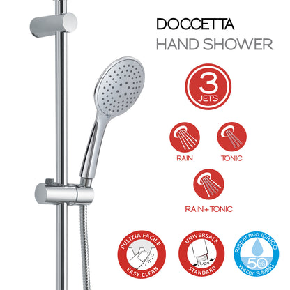 Colonna doccia tonda regolabile modello Easy Mix 02 di Gedy da 102cm - Cromo by CeramicStore | Lo specialista del tuo bagno