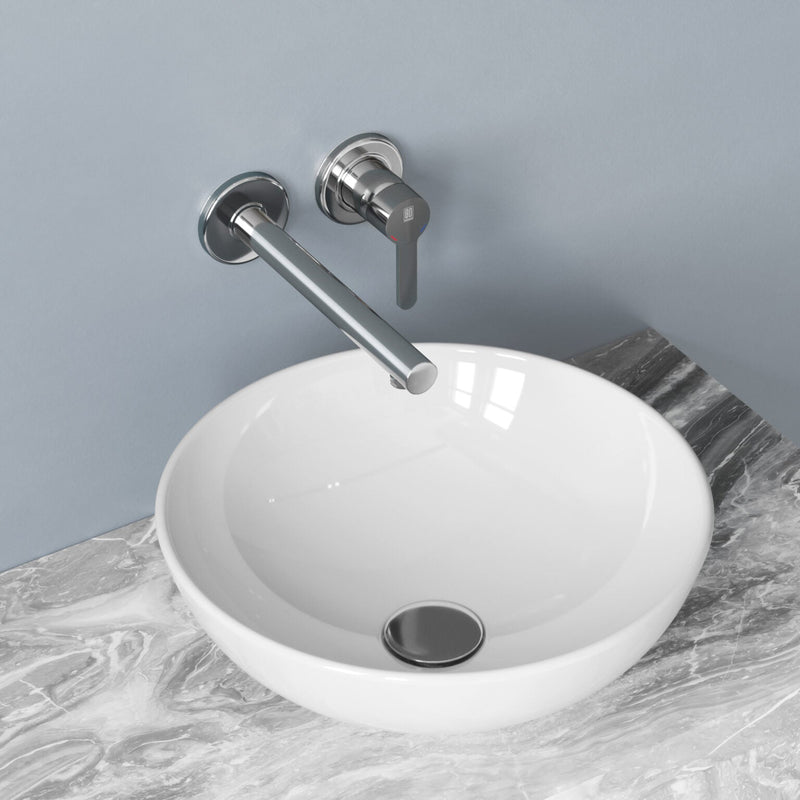 Miscelatore lavabo a muro RubiFlux Lume con canna 20 cm - Cromo