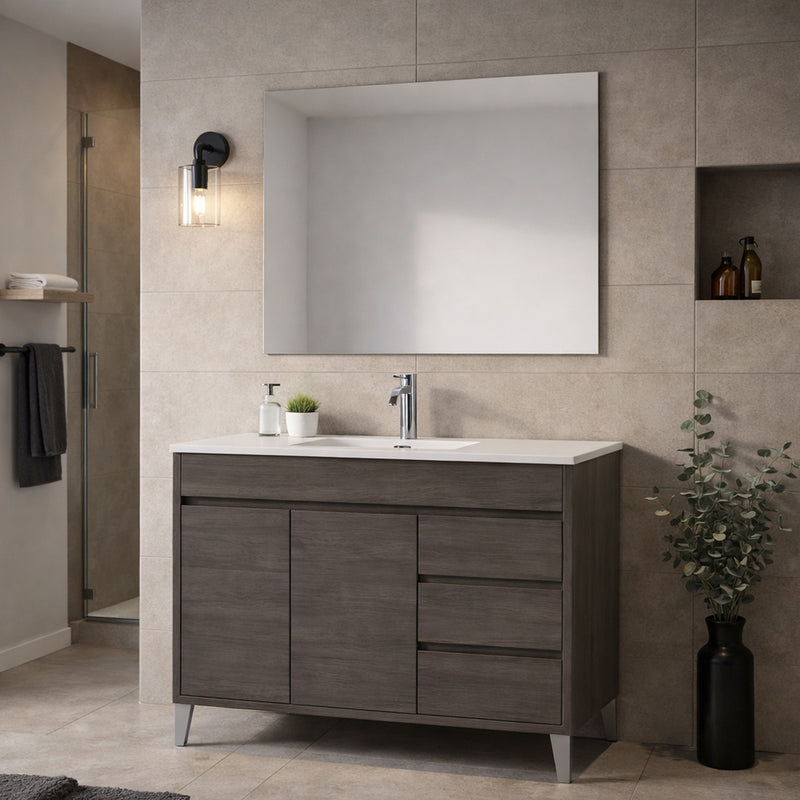 Mobile Bagno con Ante e Cassetti Soft-Close e Specchio – Collezione Armonia 100 cm