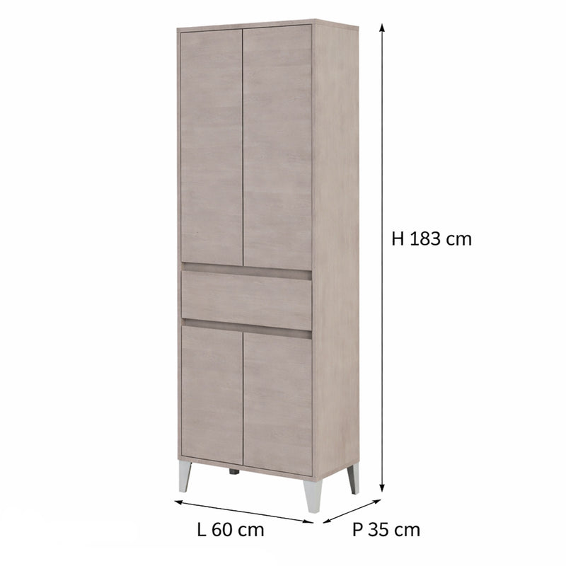 Colonna Bagno a Due Ante con cassetto centrale– Collezione Armonia