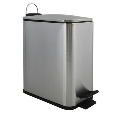 Pattumiera a pedale modello Erik capacità 5 litri in acciaio inox spazzolato by CeramicStore | Lo specialista del tuo bagno