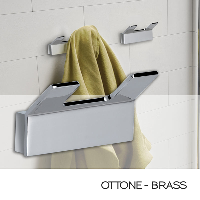Appendiabiti doppio in ottone modello Gulliver di Gedy - Cromato by CeramicStore | Lo specialista del tuo bagno