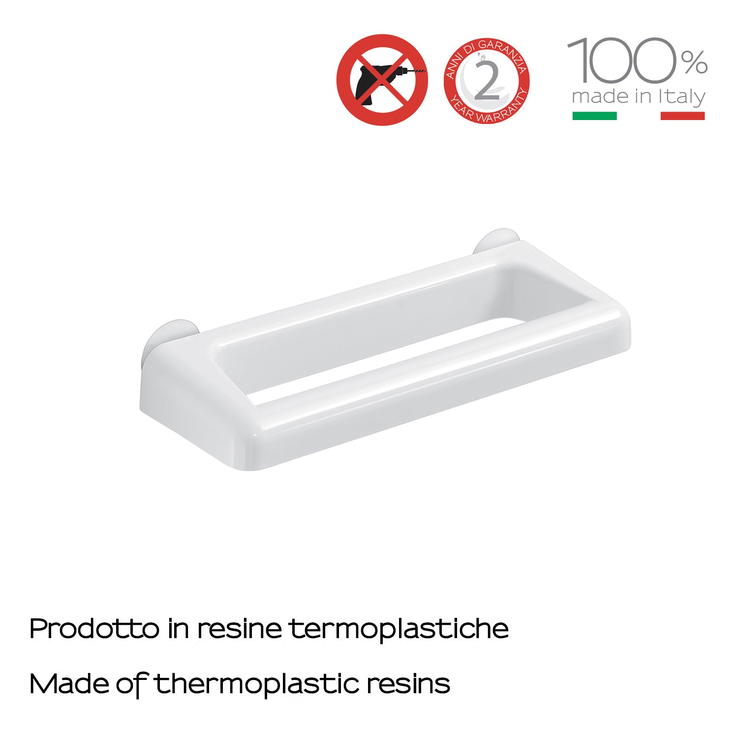 Porta asciugamani 30 cm di Gedy serie Junior - Bianco by CeramicStore | Lo specialista del tuo bagno