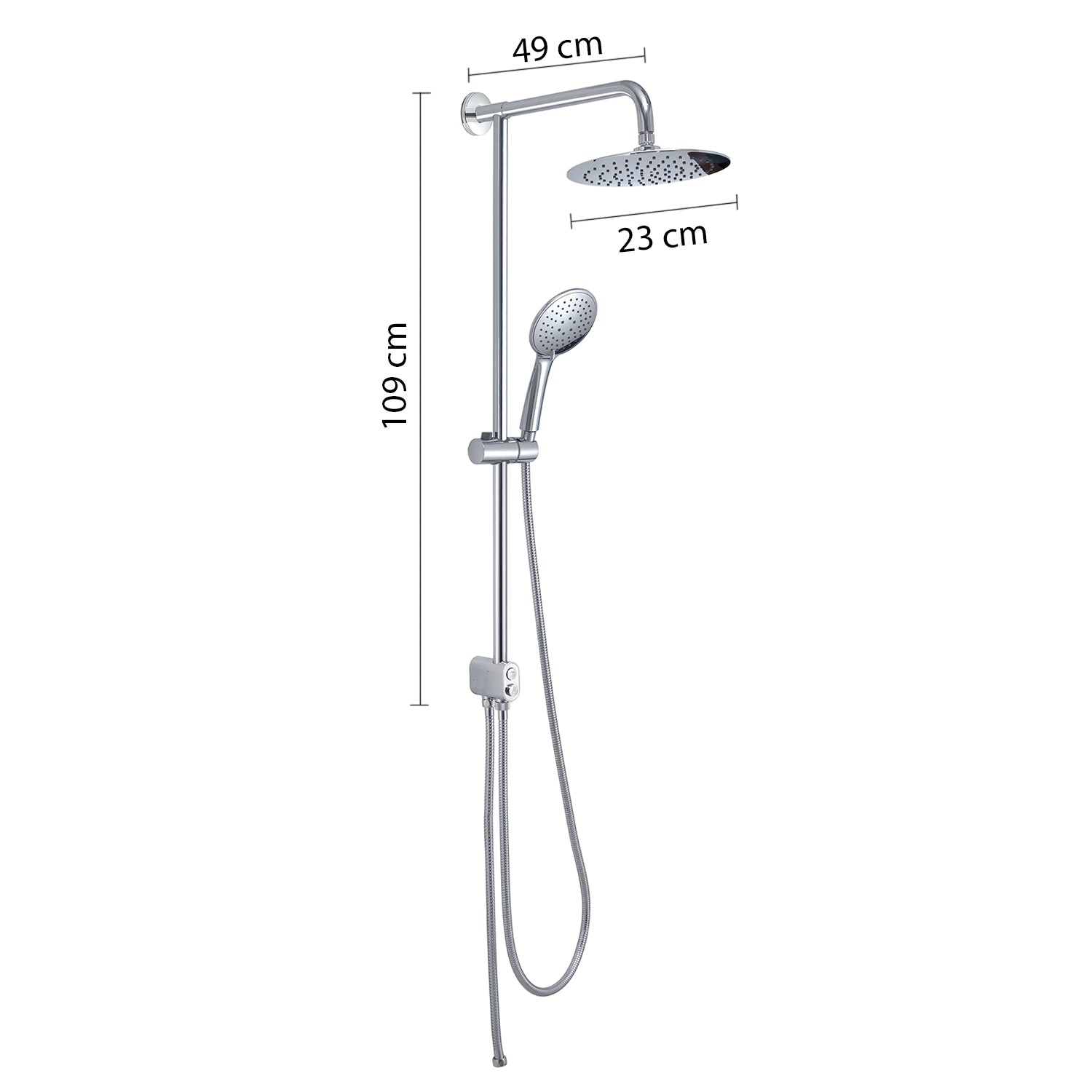 Colonna doccia fissa 105 cm con soffione e doccetta monogetto di Gedy modello Tech 00 - Cromato by CeramicStore | Lo specialista del tuo bagno