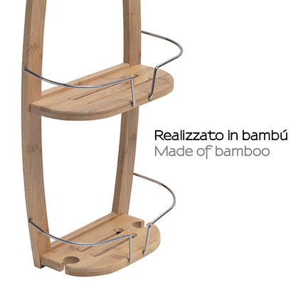 Portaoggetti doccia appendibile a 2 ripiani modello Nature di Gedy realizzato in Bambà¹ - Naturale by CeramicStore | Lo specialista del tuo bagno
