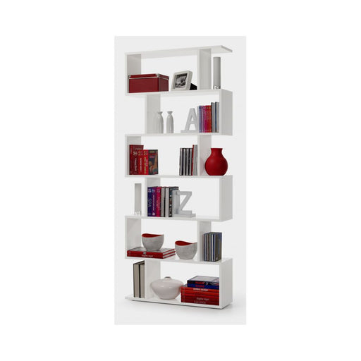 Libreria modello Athena con 6 ripiani 80 x 25 xH192 cm - Bianco lucido by CeramicStore | Lo specialista del tuo bagno