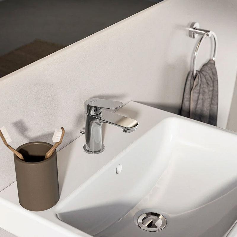 Rubinetto Miscelatore Lavabo H18 Ideal Standard Ceralife O cromato con piletta di scarico e saltello da 1-1/4"