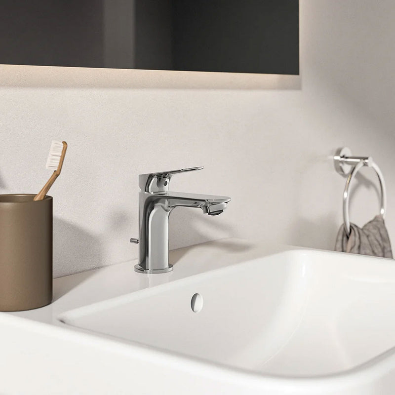 Rubinetto Miscelatore Lavabo Ideal Standard Ceralife O cromato con piletta di scarico e saltello da 1-1/4" con sistema BlueStart