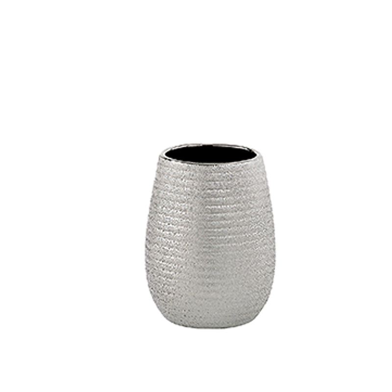Portaspazzolini da appoggio in ceramica Gedy modello Astrid - Argento