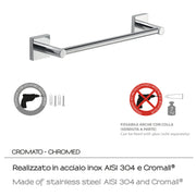 Portasalviette a muro 30 cm Fuji di Gedy - Cromato by CeramicStore | Lo specialista del tuo bagno