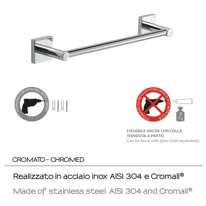 Portasalviette a muro 30 cm Fuji di Gedy - Cromato by CeramicStore | Lo specialista del tuo bagno