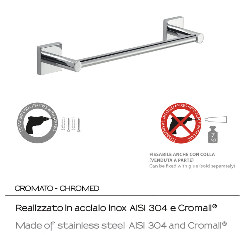 Portasalviette a muro 30 cm Fuji di Gedy - Cromato by CeramicStore | Lo specialista del tuo bagno