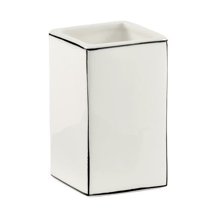 Portaspazzolini in ceramica Gedy serie Lucrezia - Bianco