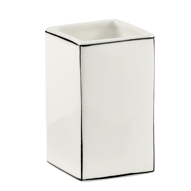 Portaspazzolini in ceramica Gedy serie Lucrezia - Bianco