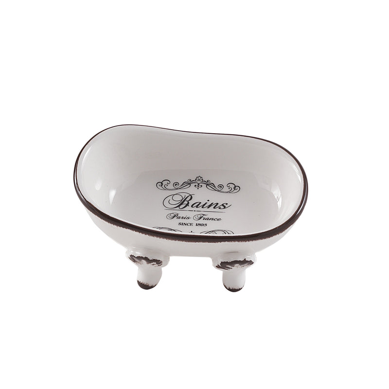 Portasapone da appoggio in ceramica Gedy serie Amelie - Bianco