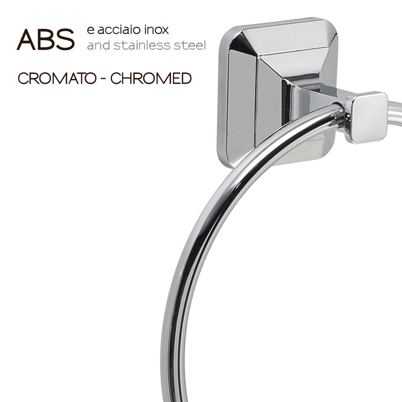 Portasalviette ad anello con ventosa Gedy Ventus cm 18.8x6x20.5 in Acciaio Inox by CeramicStore | Lo specialista del tuo bagno