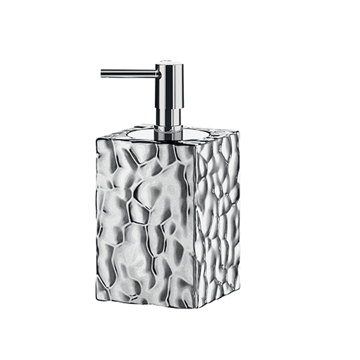 Dispenser sapone in ceramica con erogatore cromato Gedy modello New Martina - Argento