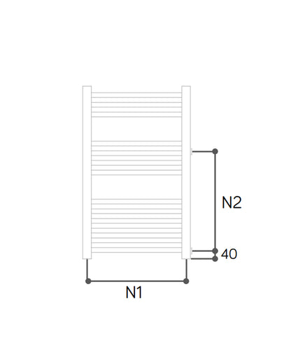 Radiateur hydraulique modèle Bolzano Reno 1600x500 droit avec raccords latéraux 40/900 - Blanc