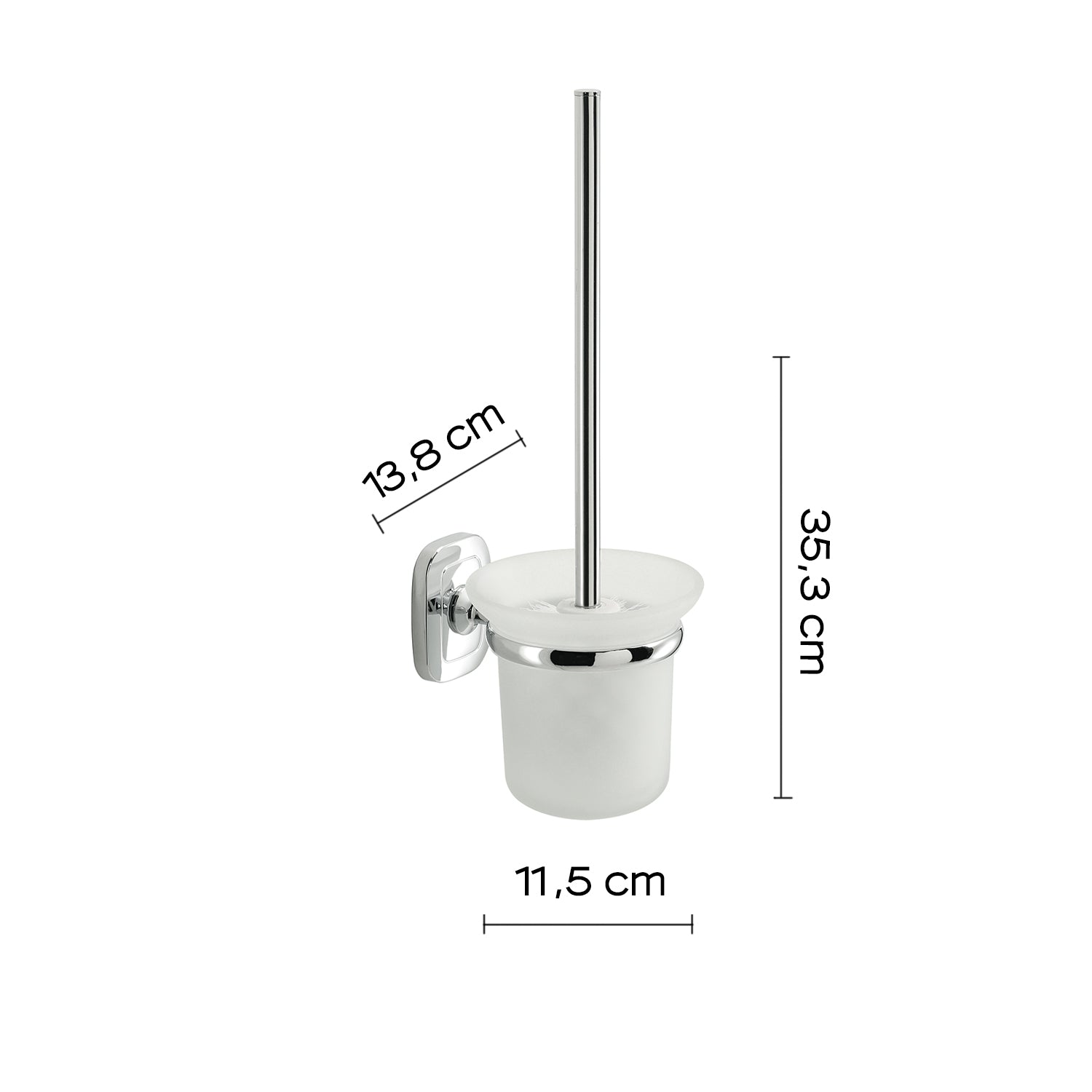 Scopino a parete con ciuffo in setole di Gedy serie Everest - Cromato by CeramicStore | Lo specialista del tuo bagno