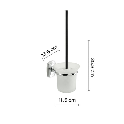 Scopino a parete con ciuffo in setole di Gedy serie Everest - Cromato by CeramicStore | Lo specialista del tuo bagno