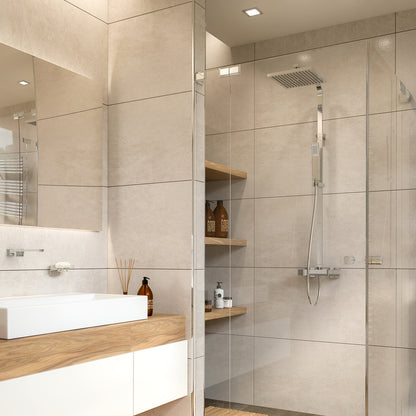 Colonna doccia estensibile con soffione quadrato e doccetta modello Star Mix 01 di Gedy - Cromato by CeramicStore | Lo specialista del tuo bagno