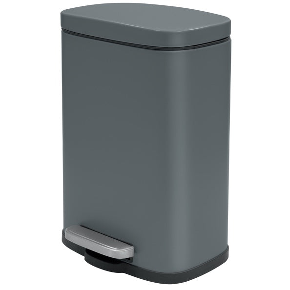 Pattumiera da Cucina a pedale da 12 litri realizzata in acciaio verniciato grigio con chiusura soft