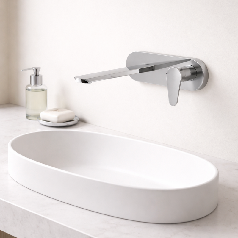 Einhebel-Wandwaschbeckenmischer RubiFlux Serie Ampra - Chrom