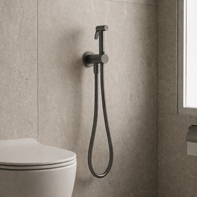 Idroscopino con miscelatore in ottone BathCore - Gun Metal