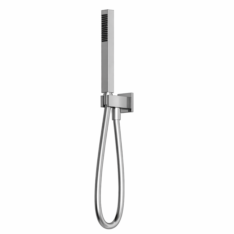 Set doccia incasso quadro in acciaio inox 316L con doccetta e flessibile - Acciaio spazzolato