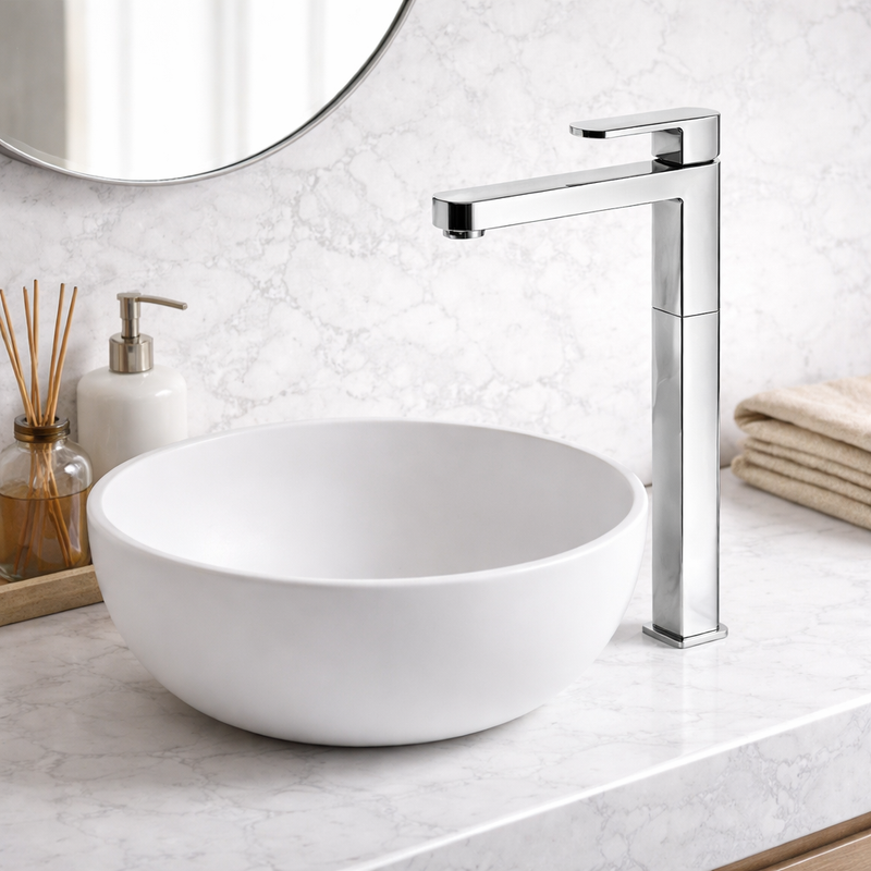 Miscelatore monocomando lavabo alto RubiFlux serie Dema - Cromo
