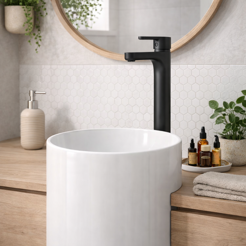 Miscelatore lavabo alto RubiFlux Lume - Nero opaco