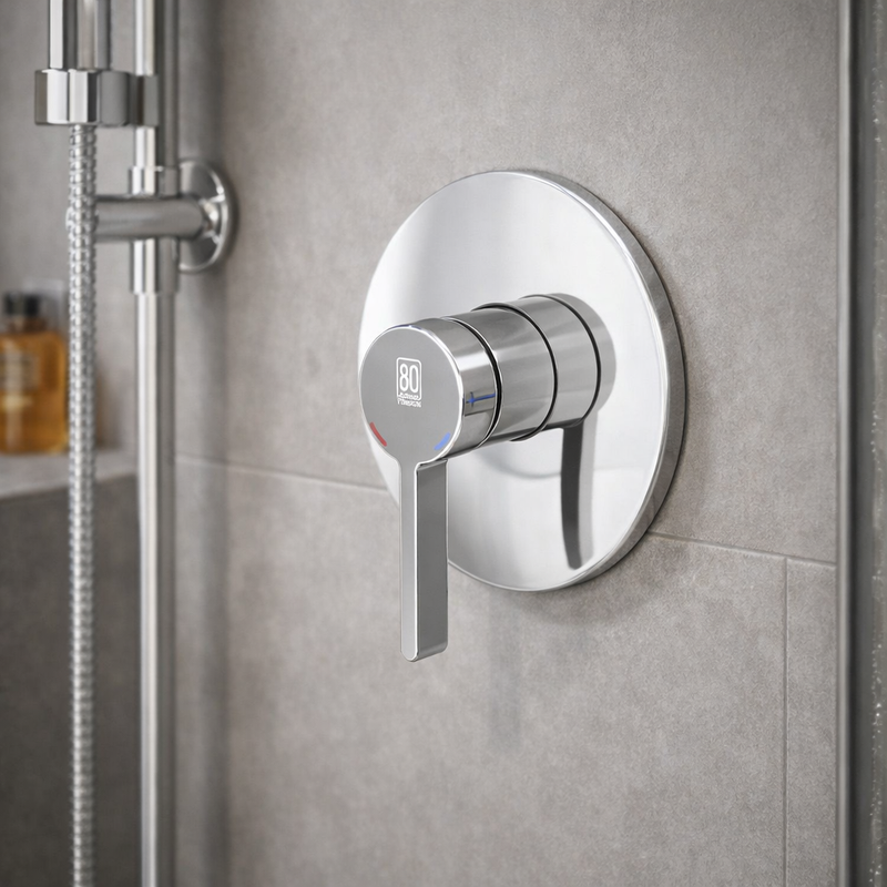 Mezclador empotrado para ducha RubiFlux serie Tundra - Cromo