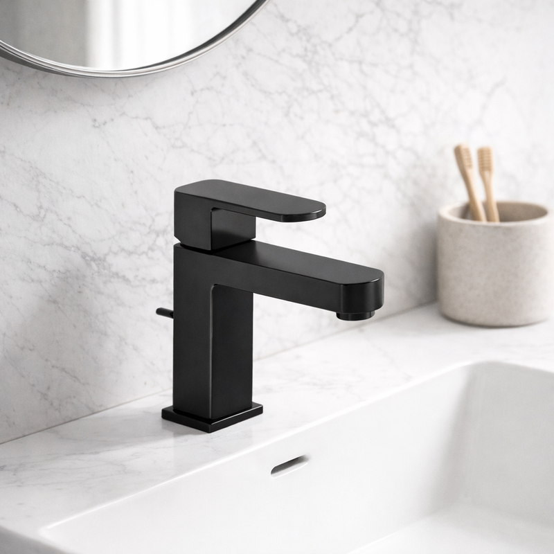 Miscelatore monocomando lavabo RubiFlux serie Dema con scarico - Cromo